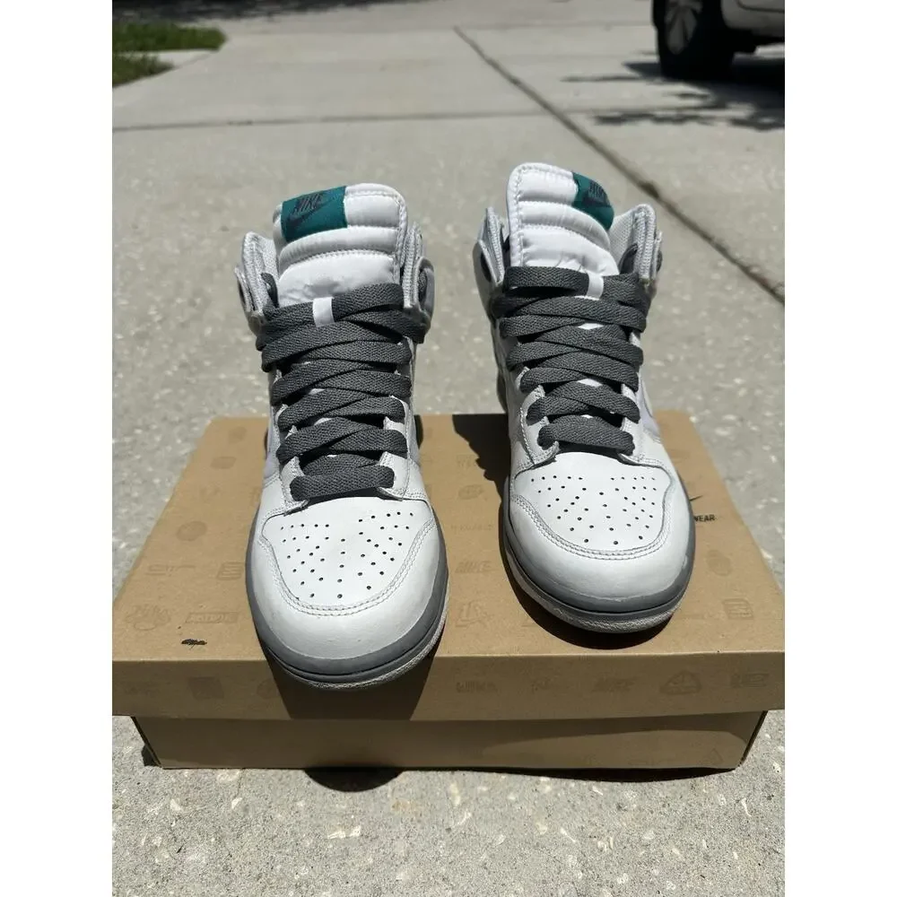 Size 8.5 WOMENS Nike Dunk High White Radiant Emerald White RARE